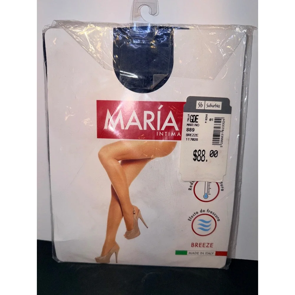 Maria Intima Brezze Marino Navy Blue Sheer Pantyhose Tights Made in Italy Size G